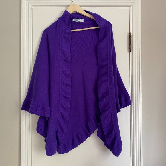 Isle of Skye Sweaters - Isle of Skye Scotland Made Pure Cashmere Wrap Purple One Size
